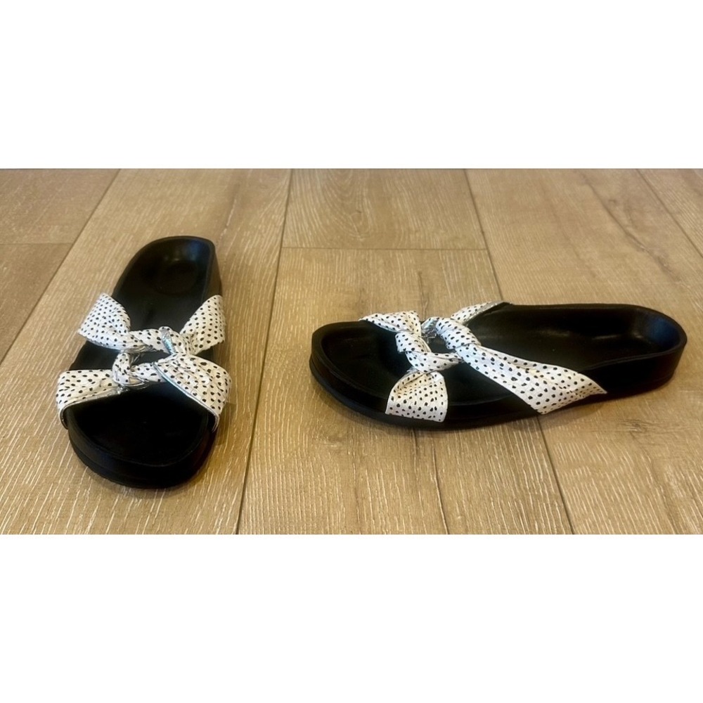 Iro Jeans Women's Snakeskin Knotyz Slide sandal White Black Polka dot Sz 40 /8.5